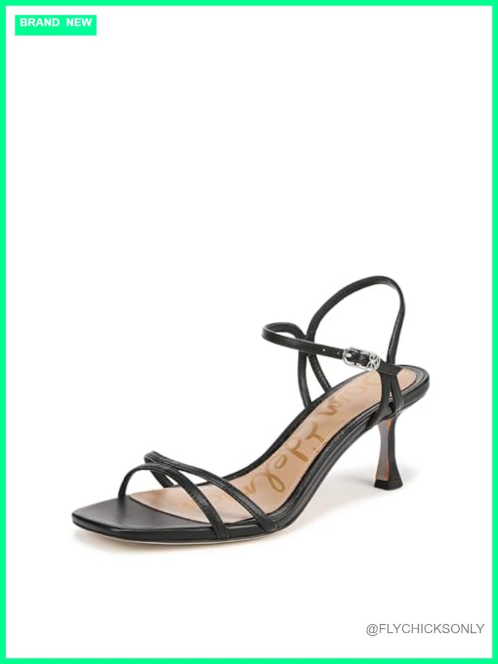 Sam Edelman Presley Leather Open Toe Kitten Heel Ankle Strap Sandals